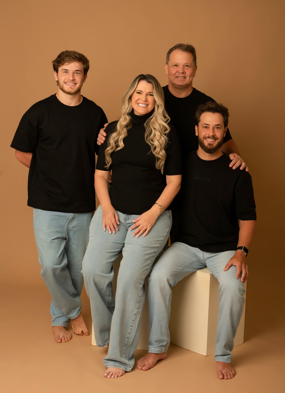 Gigliola Volpato com o marido Jairo e os filhos Giovanne e Enzo